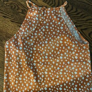 Womens orange and white patterned tank